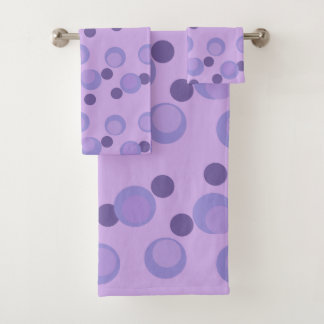 Retro Purple Dots バスタオルセット