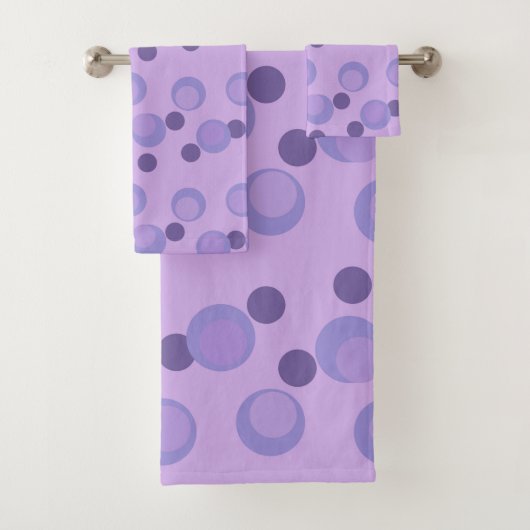 Retro Purple Dots バスタオルセット (インサイチュ)