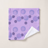 Retro Purple Dots バスタオルセット (ウォッシュタオル)