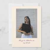 Retro Purple Drawn Birthday Dinner Party Photo 招待状 (裏面)