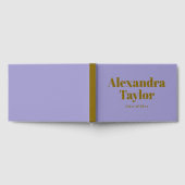Retro Purple Gold Cute Aesthetic Custom Graduation ゲストブック (全面)