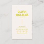 Retro Purple Green Groovy Colorful Floral Funky 名刺 (裏面)