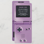 Retro Purple Handheld Gaming Birthday Invitation 招待状 (正面/裏面)