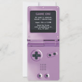 Retro Purple Handheld Gaming Birthday Invitation 招待状 (正面)
