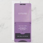 Retro Purple Handheld Gaming II Birthday 招待状 (裏面)