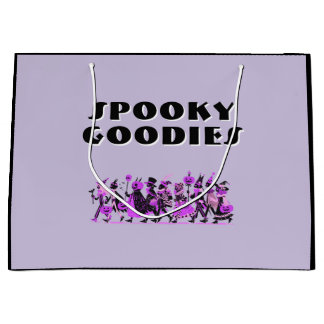 Retro Purple＆Purple Spooky Goodies Halloween ラージペーパーバッグ