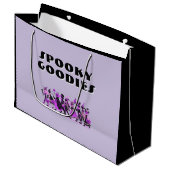 Retro Purple&Purple Spooky Goodies Halloween ラージペーパーバッグ (正面アングル)