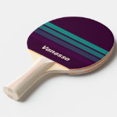 Retro Purple Rainbow Across Striping with Name 卓球ラケット (正面アングル)