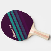 Retro Purple Rainbow Angled Striping with Name 卓球ラケット (横)
