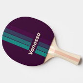 Retro Purple Rainbow Pin Striping with Name 卓球ラケット (横)