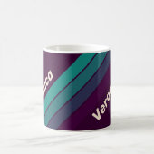 Retro Purple Rainbow Stripes with Name コーヒーマグカップ (中央)