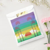 Retro Purple Sunset Palm Trees Art フェイバーバッグ (封をした状態)