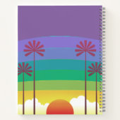 Retro Purple Sunset Palm Trees Art Personalised ノートブック (裏面)