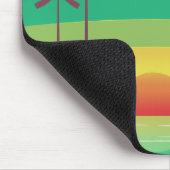 Retro Purple Sunset Palm Trees Art Personalised マウスパッド (コーナー)