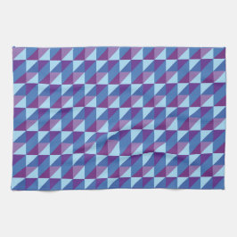 Retro Purple to Blue Geometric Abstract 90s vibe キッチンタオル