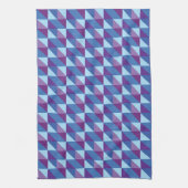 Retro Purple to Blue Geometric Abstract 90s vibe キッチンタオル (縦)