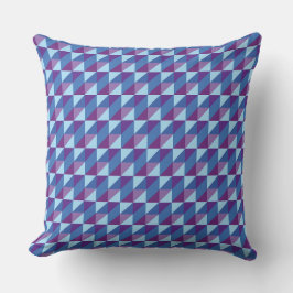 Retro Purple to Blue Geometric Abstract 90s vibe クッション
