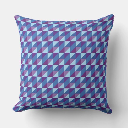 Retro Purple to Blue Geometric Abstract 90s vibe クッション (正面)