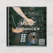 Retro QR Code Music CD Case スクエア名刺 (正面)