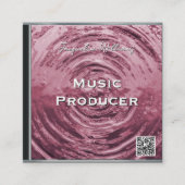 Retro QR Code Pink Music CD Case スクエア名刺 (正面)
