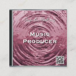 Retro QR Code Pink Music CD Case スクエア名刺