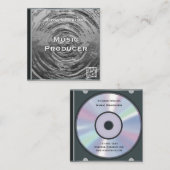 Retro QR Code Silver Music CD Case スクエア名刺 (正面/裏面)