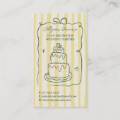 Retro Quirky Citrus Green Cake Decorator Qr code 名刺 (正面)