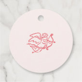 Retro Quirky Hand Drawn Cupid Wedding Thank You フェイバータグ (裏面)