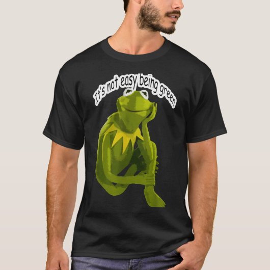 Retro Quote Its Not Easy Being Green Funny Frog An Tシャツ (正面)