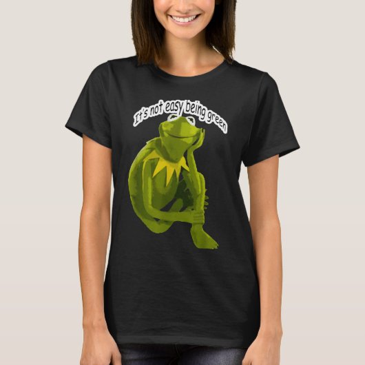 Retro Quote Its Not Easy Being Green Funny Frog An Tシャツ (正面)