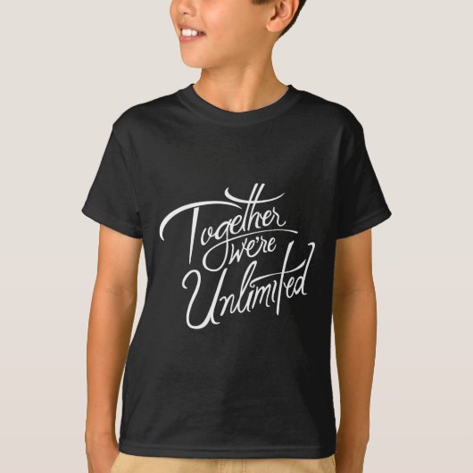 Retro Quote Together Were Unlimited Basic Funny Tシャツ (正面)