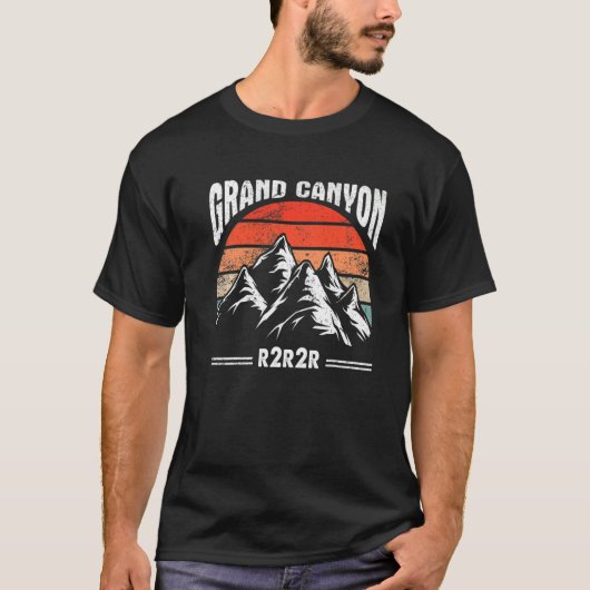 Retro R2R Rim2Rim Grand Canyon National Park Vinta Tシャツ (正面)
