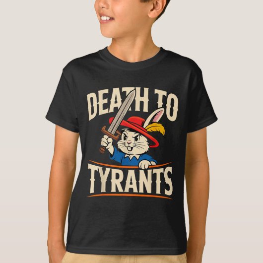 Retro Rabbit Meme Death To Tyrants Funny  Tシャツ (正面)