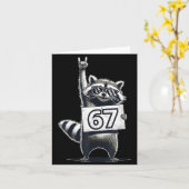 Retro Raccoon 67 Shirts Rock Music Men Kids Women  カード (黄色い花)