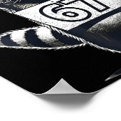 Retro Raccoon 67 Shirts Rock Music Men Kids Women  ポスター (角)