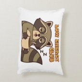 Retro Raccoon Low Energy Club Rectangular Pillow アクセントクッション (裏面(縦))