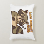 Retro Raccoon Low Energy Club Rectangular Pillow アクセントクッション (正面(垂直))