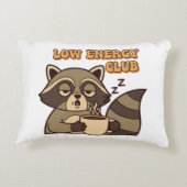 Retro Raccoon Low Energy Club Rectangular Pillow アクセントクッション (裏面)