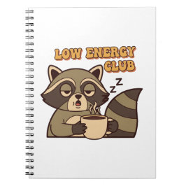 Retro Raccoon Low Energy Thoughts Lined Notebook ノートブック