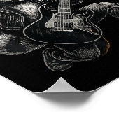 Retro Raccoon Rock Music Gift Men Kids Women Funny ポスター (角)