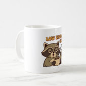 Retro Raccoon Tired Vibes White Mug コーヒーマグカップ (正面左)
