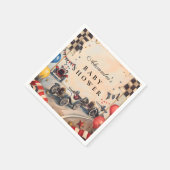 Retro Race Car Baby Shower スタンダードカクテルナプキン (角)