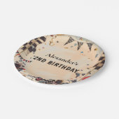 Retro Race Track Two Fast Birthday ペーパープレート (アングル)