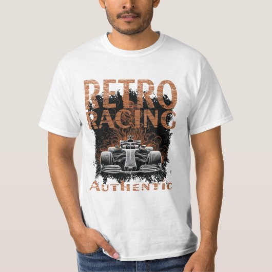 Retro Racing car Authentic Tシャツ (正面)
