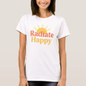 Retro Radiate Happy Sunshine Typography Tシャツ (正面)
