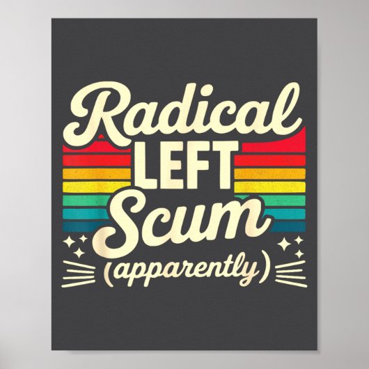Retro Radical Left S Apparently Litical Sarcastic  ポスター (正面)