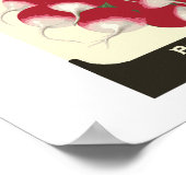 Retro Radish Vegetable Seed Packet Poster Print ポスター (角)
