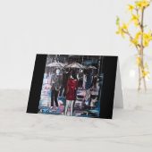 Retro Rain Painting by Alfred Fox カード (黄色い花)