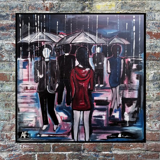 Retro Rain Painting by Alfred Fox キャンバスプリント
