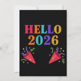 Retro Rainbow 2026 Party Poppers Celebrate Fun 招待状